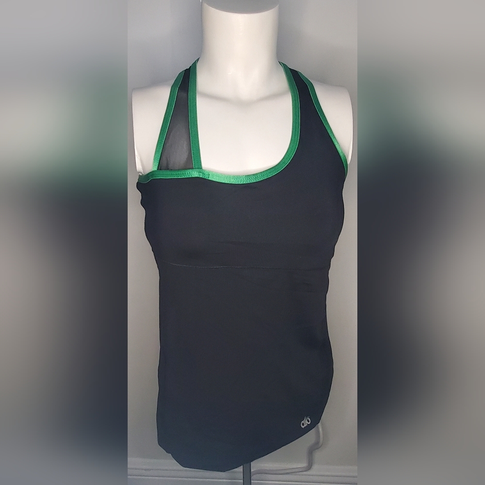 ALO Yoga - size M - black /green trim - tank top